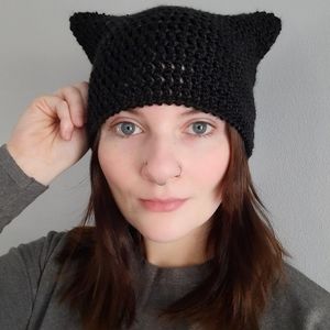 Crochet Black Cat Hat